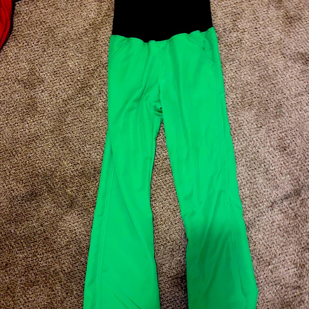 Size MEDIUM WonderWink Lime Green Yoga Scrub Pants